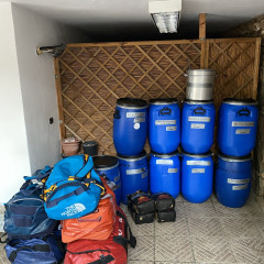 Organisation der Ausrüstung auf dem Selvaggio Blu Trek